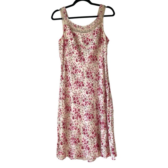 Y2K Lace Insert Flora Midi Dress - Picture 1 of 9